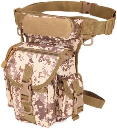 レッグポーチ迷彩 ミリタリー サバゲ サバイバル スポーツ アウトドア ウエストパック 多機能 防水 登山 自転車 調節 600d ナイロン バッグ ファッション 通勤 旅行 バイク サイクリング ツーリング ランニング 釣り ピクセルブラウン タイムセール