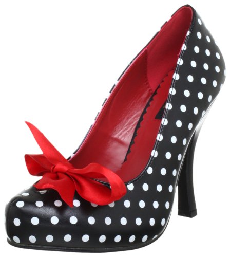 Pin Up Couture CUTIEPIE-06 Damen Pumps, Schwarz (Blk-wht pu (polka dots print)), EU 35 (UK 2) (US 5) Cover