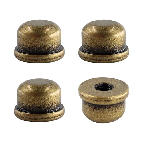 Image of 4PCS Solid Lamp Finials Caps Tapped, Knob On Top of The Harp Lampshade Stand, Harp Lamp Finial Knob, 1 /2 inch Tall, Bronze
