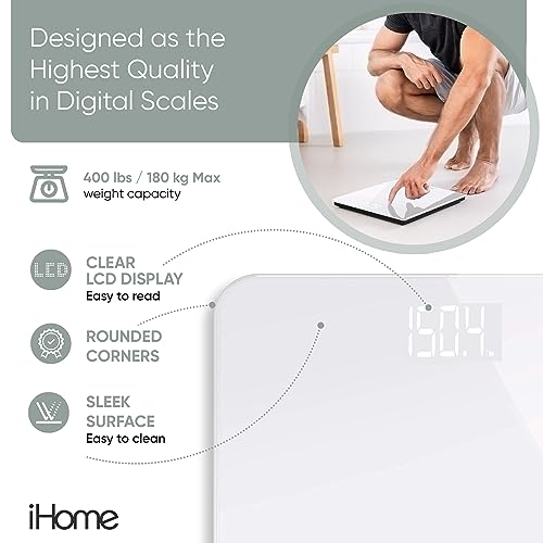 Ihome 273IHSGL1WH Digital Step On Bathroom Scale thumb #3