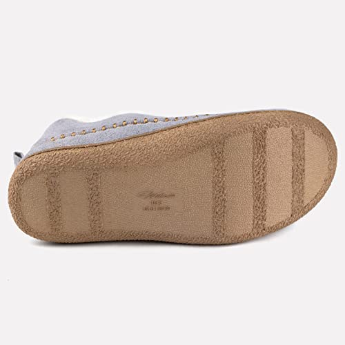Wishcotton Women's Ankle Bootie Moccasin Slippers，Ladies Warm Winter Indoor Outdoor House Shoes With Memory Foam Grey 6 M Us #TOP4