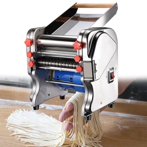GLJTUO Máquina para Hacer Pasta Eléctrica Comercial De Acero Inoxidable De 550 W, Máquina Cortadora De Fideos con Rodillo De Masa, para Pasta Fettuccine,
