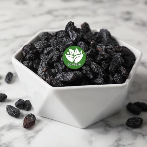 Image of Go Vegan Premium Afghani Black Raisins Seedless | Kali Kishmish /Kismis | Dry Fruits, Healthy Snacks | Rich in Fiber, Potassium & Antioxidants | Tasty & Nutritious (250 Gram)