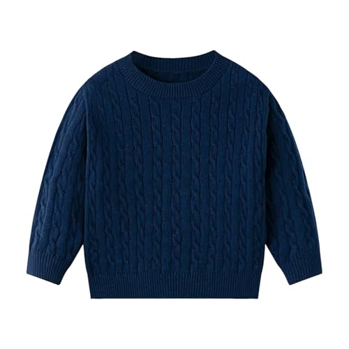 Boys Girls Sweaters Pullover Toddler Chunky Knit Sweater Fall Warm School Cardigan Long Sleeve Tops for Kids 3-8 Year
