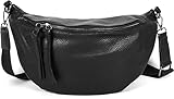 styleBREAKER Damen Halbmond Crossbody Schultertasche, abnehmbarer verstellbarer Schultergurt, Einfarbige Handtasche 02012386, Farbe:Schwarz