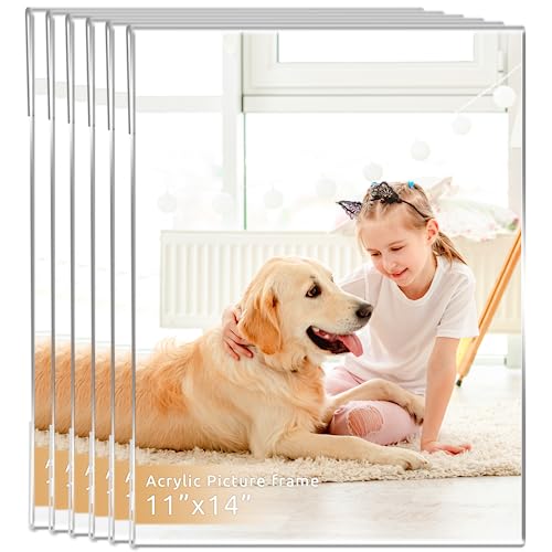 Dzz 11X14 Frame Clear Acrylic 11 X 14 Picture Frame,High Transparent Photo Frame,Frames 11X14 For Photo Poster Canvas Certificate Document Gallery,Set Of 6 cover
