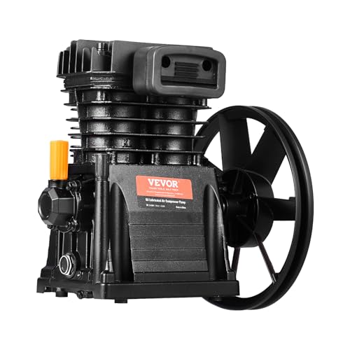 VEVOR Pompkop voor luchtcompressor, 3 pk, 5,8 CFM bij 90 psi, 2-cilinder luchtcompressor pompkop met een druk van max. 116 psi, pompkop debiet 164 l/min - Afbeelding 5