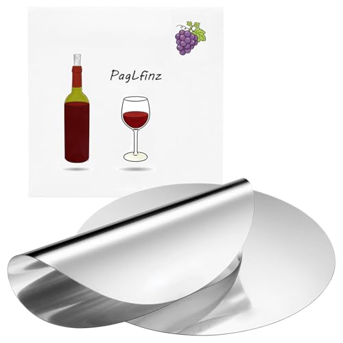 PagLfinz 50 Pezzi Dischetti Salvagoccia Vino Rosso in Alluminio,Wine Pourer Slice Alluminio, Riutilizzabile,per Bottiglie di Vino, Ristorante, Hotel, Bar, Bistro,Home