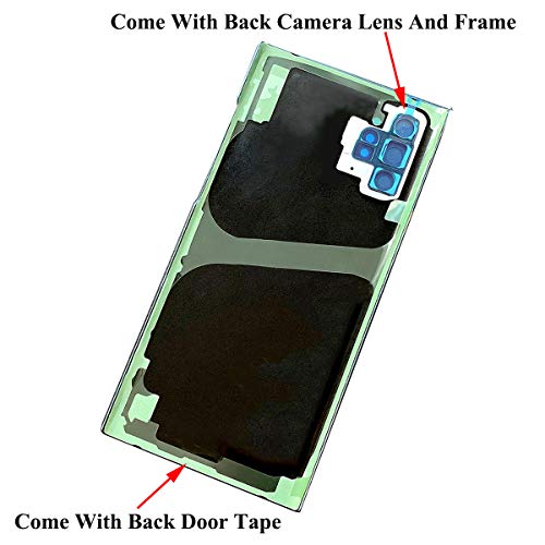 Bestdealing Galaxy Note 10 Plus Back Glass Replacement Door Panel Cover for Samsung Galaxy Note10+ 5G 6.8" N976U SM-N975F N975U Back Cover Housing with Tape Repair Part (Not for Note10) (Aura Glow)