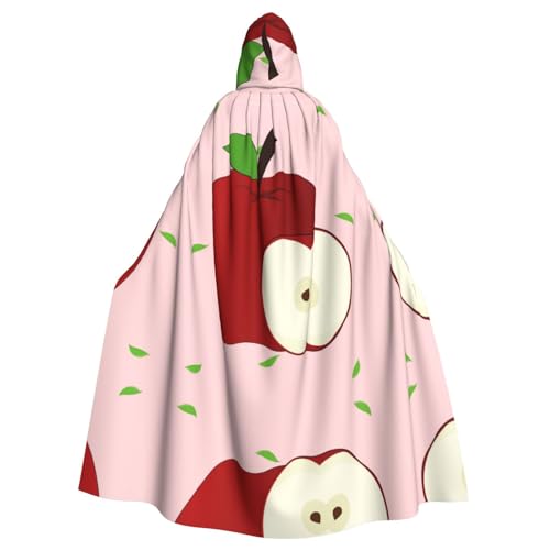 SamLng Disfraz de manzana roja con capucha de dibujos animados, cómoda bata de juego de rol para adultos, para Navidad, Halloween, fiesta de carnaval