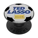 Ted Lasso Believe Animated Soccer Ball Background Logo PopSockets Standard PopGrip