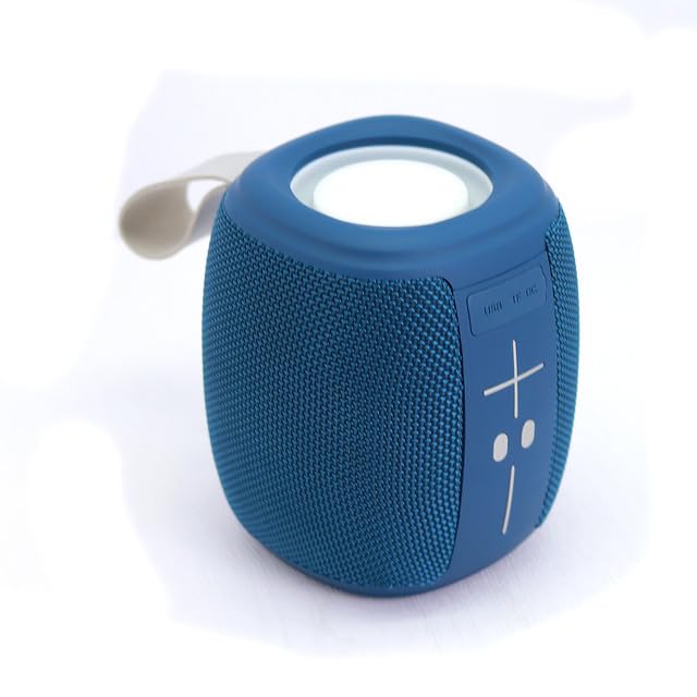Misik - Bocina Bluetooth Portatil con TWS - Micro SD, Radio FM, USB, AUX - Luz LED - Microfono Manos Libres - Bateria Recargable - 3 Años de Garantia - Azul