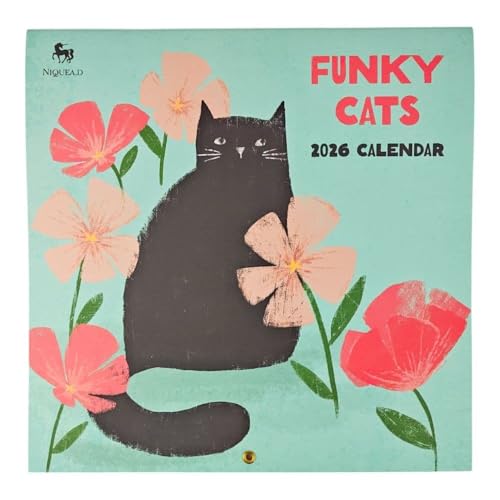 NIQUEA.D Funky Cats 2026 Wall Calendar