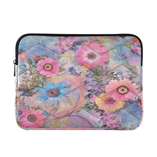 Funda colorida floral para laptop 13-14 pulgadas, impermeable