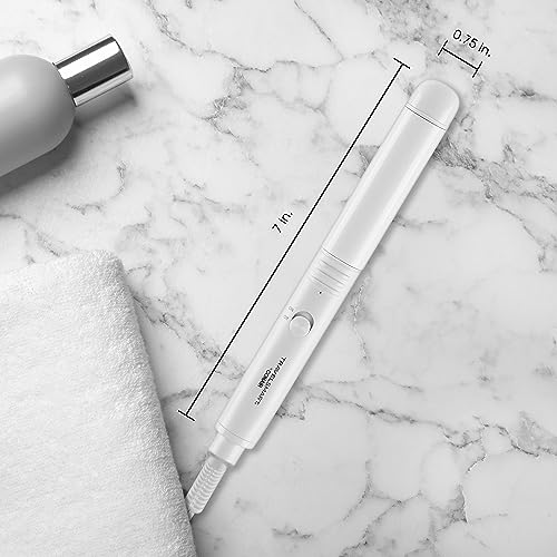 Conair Travel Flat Iron, Portable Hair Straightener, Mini 1/2 Inch Ceramic Flat Iron with Storage in White by Travel Smart by Conair - Image 6