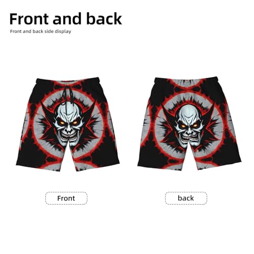 Red and Black Evil Ghost X-Large Youth Beach Pants, Soft and Breathable, with Drawstring Waist, Suitable for Sports and Leisure.2