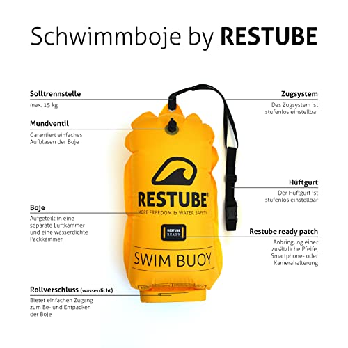 Schwimmboje Restube 12,5L mit verstellbarem Gürtel