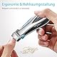 Edelstah Nagelknipser Set - Zehennagelknipser für Senioren Dicke Näge mit Breiter Öffnung - Nail clipper Langer Griff mit Schräg Gebogener Klinge - Nagelzwicker Set mit Nagelfeile