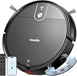 VersLife L6 Robot Aspirateur Laveur, 2 en 1 Aspirateur Robot Laveur, 4000Pa, 120 Min d'Autonomie, Alexa/WiFi/APP/Télécommande, Ricarica Automatica, pour Sols Durs, Tapis et Poils d'animaux (Noir)