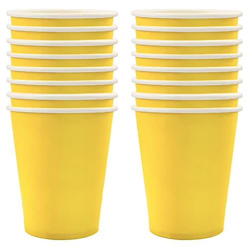 POPOYU Gobelets jaunes jetables pour enfants, fournitures de Pâques, décorations de table