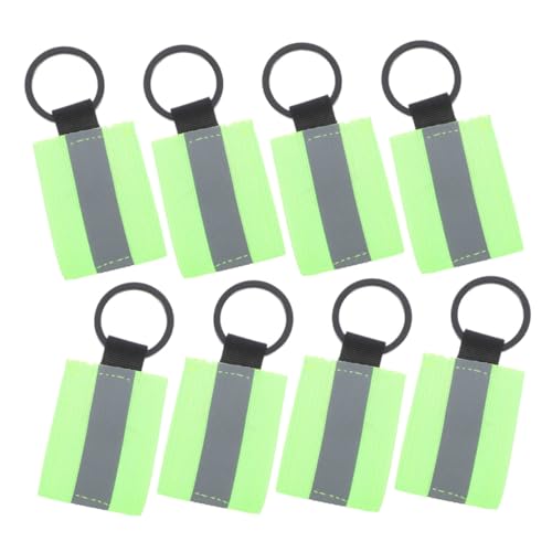 IMIKEYA 8個 高視認性ダブルサイド反射キーチェーンラベル 軽量丈夫なバックパックペンダント メンズキーリング 夜間 リフレクタータグ