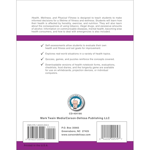 image for Mark Twain Media Mark Twain Health, Wellness, and Physical Fitness Wor