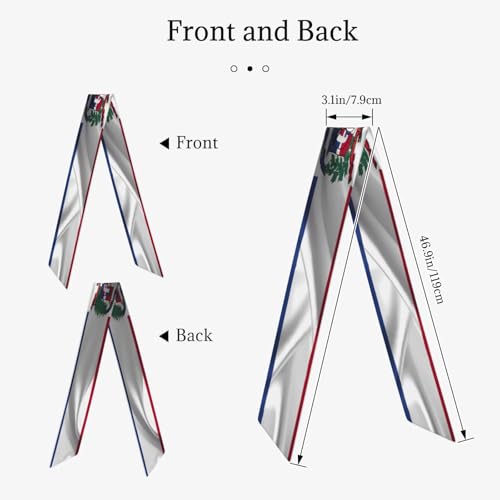 Women'S Fashion Scarf Dominican Republic Flag Hair Satin Scarf Bandanas Headscarf Wrap Breathable Lightweight Neck Scarves For Handbag Accessories2