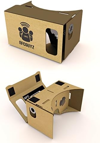VR Kit 1.0 - HD Google Cardboard Virtual Reality Headset Experience inlcudes VR Lenses, Velcro, NFC, Materials for Best Virtual Reality iPhone & Android 3D Experience - Exclusively from NFCGuyz