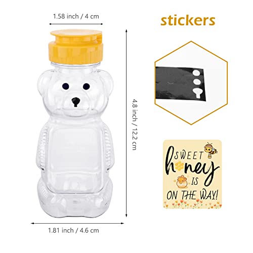 Moladri 18 Pack Plastic Bear Honey Bottle Jars, Empty 5 Fluid Oz Honey Squeeze Container With Flip-Lid, Reusable Mini Bear Shaped Juice Bottles For Party (150 Ml) #TOP1