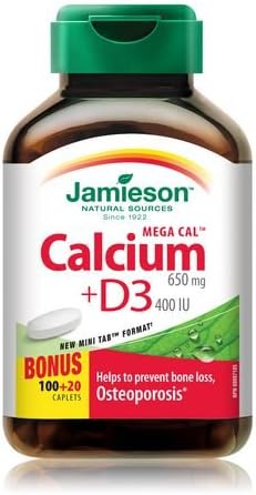 Mega Cal - Citrato de calcio con cápsulas de vitamina D-120 Marca: Jamieson Laboratories