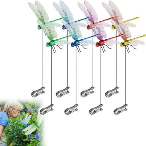 8 stuks Libelle Pole Clips, Decoratieve Tuin Staken, Plant Staak voor Patio Yard Pot, Party Decor, Libelle Tuin Decoratieve Clips, voor Creatieve Woonaccessoires Tuinieren Decoratie Ambachten (8