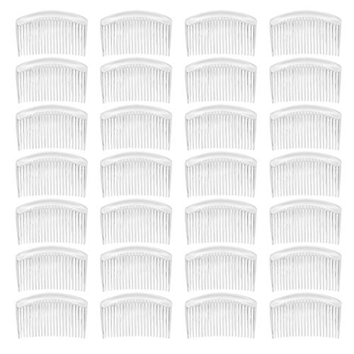 Angla FSP0707C 28 Pack Clear White Small Plastic Hair Side Comb cover