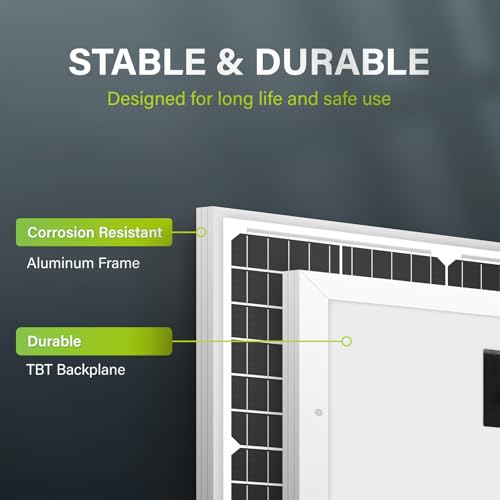 Newpowa 9BB 30W 12V Solar Panel High-Efficiency Monocrystalline 12V PV Module Designed for 12V Off Grid System, Charge Your 12V Battery of RV, Boat, Camper, Trailer, Gate Opener(30W New)