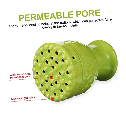 Ceramic Moxa Box Set Double-Layer Insulated Cupping Therapy Pot para masaje portátil y raspado para uso en casa y relajación miniatura 6