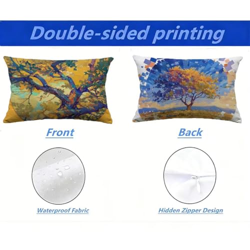 Housse de coussin de jardin arbre décoratif lin imperméable
