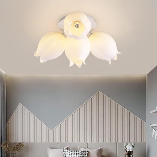 Plafonnier LED design floral télécommandable pour salon moderne - 4
