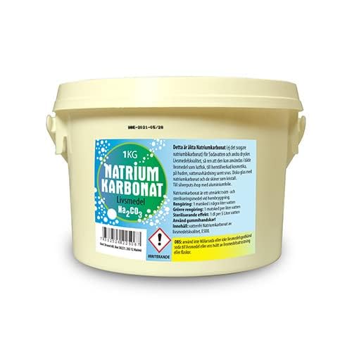 Carbonato de sodio 1,5 kg, grado alimenticio premium, Na2CO3
