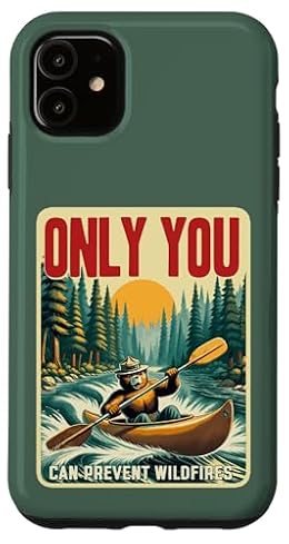 Only You Can Prevent Wildfires Smokey Bear Kayak Paddling Case for iPhone 11