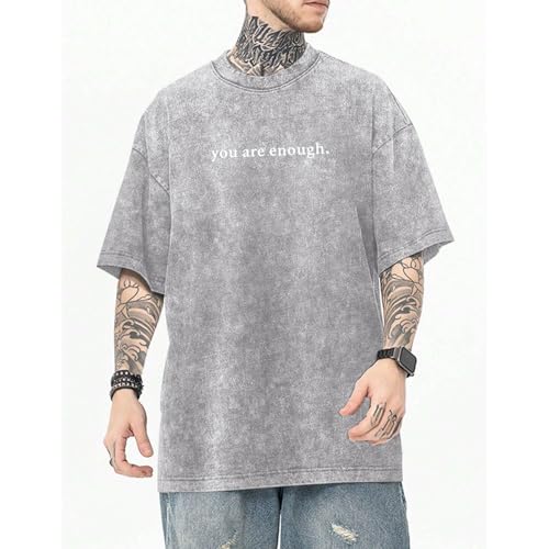 Image of Dear Person Behind Me Shirt You are Enough Tshirts for Men Oversized Inspirational Positive Tees Vintage Graphic Tops