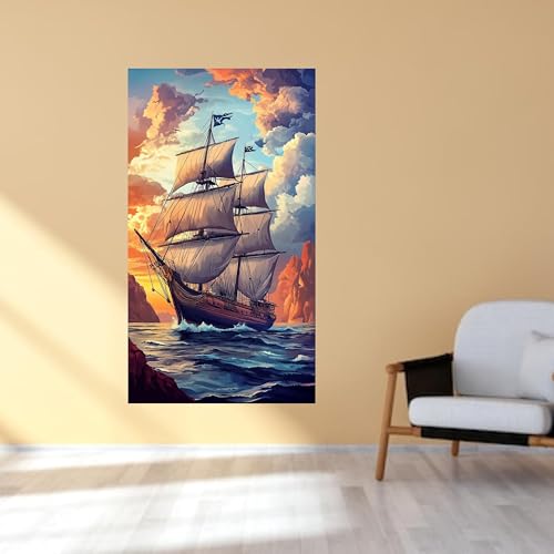 Tableau de bateau pirate d'art mural grand format - 2