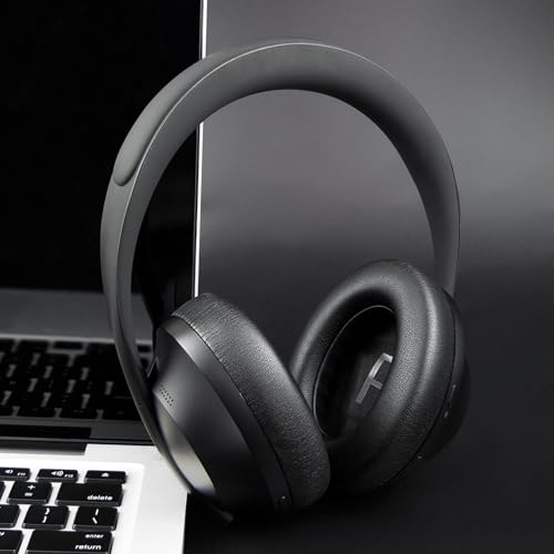 Image of SOULWIT Replacement Ear Pads Cushions for Bose 700 (NC700) Wireless Headphones, Earpads with Softer Leather, High-Density Noise Cancelling Foam, Added Thickness - Black