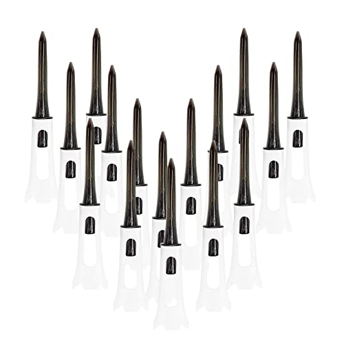 50 Stück Golftees aus bruchsicherem Kunststoff, 83 mm lang, flexibel, geringer Widerstand, Kissen, Side Spin stabil, für Männer und Frauen, praktisch (50 Pack-83 mm, schwarz) Cover