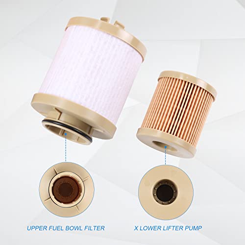 Fd4616 Diesel Fuel Filter Replacement For 2003-2007 Ford 6.0L F250 F350 F450 F550 Super Duty 2003-2005 Excursion Powerstroke Includes Lower Lifter Pump Filter And Upper Fuel Bowl Filter 3C3Z9N184Cb #TOP5