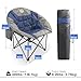 Northroad Folding Compact Camping Moon Chair, Outdoor Padded Saucer Round Chair w/Cup Holder Supports up to 300 lbs for Beach Hiking Fishing Picnic Lawn,Blue