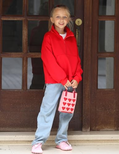 Arshiner Girls Half Zip Sweatshirt with Drawstring Hem Fleece Quarter Zip Pullover Sweatshirts Fall Clothes for Teen Girl3