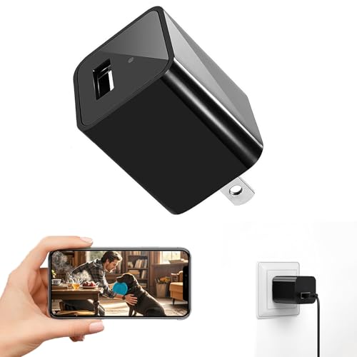 Unohoe Plug Camera 1080P FHD WiFi Camera USB Charger Security Camera with Motion Detection Remote Viewing Local Recording No Audio