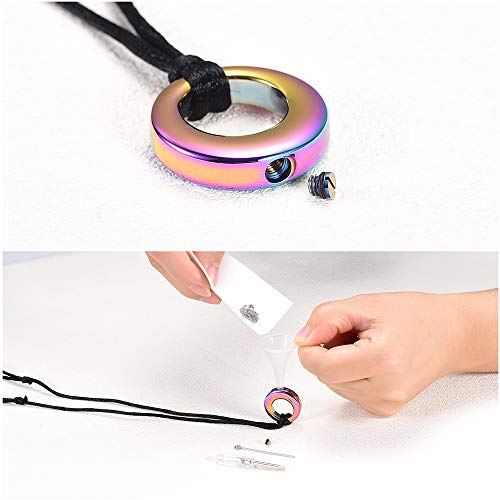 Hearbeingt Cremation Jewelry Circle of Life Urn Necklace for Ashes for Women Men Keepsake Ashes Memorial Pendant with Circle Crystal (Colorful-1)