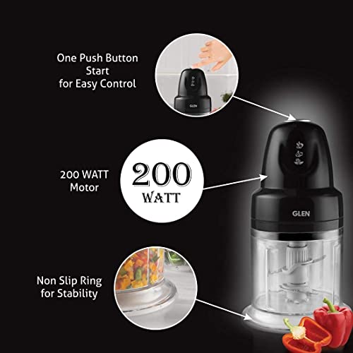 Glen Mini Electric Vegetable Chopper Turbo 500 ml with 2 Blades 200