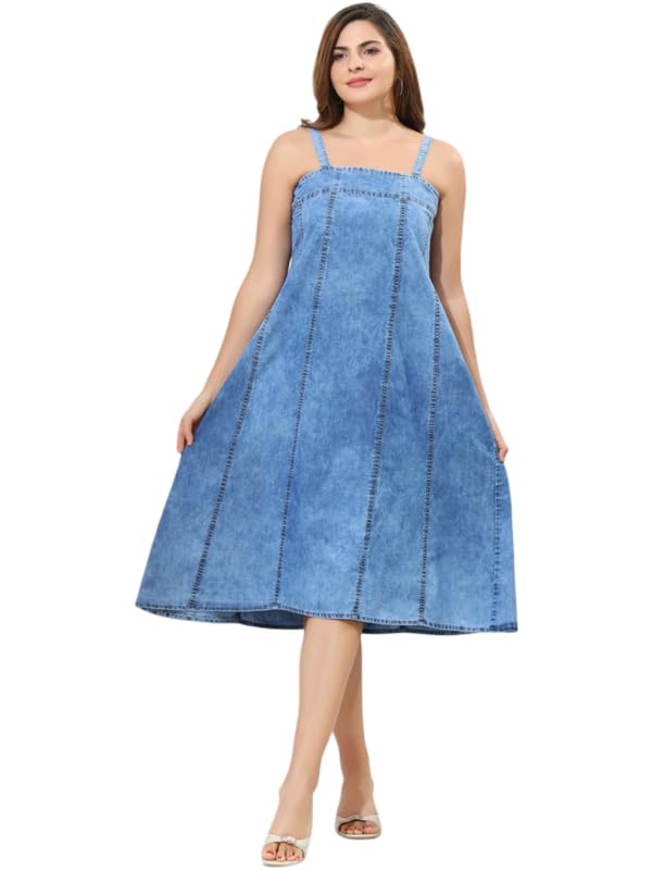 easy mom Off Shoulder Denim A-Line Dress for Women | Maternity Maxi Dress for Women | Soft Cotton Pregnancy Dress | Feeding Access | Perfect for Office, Daily-picture-10