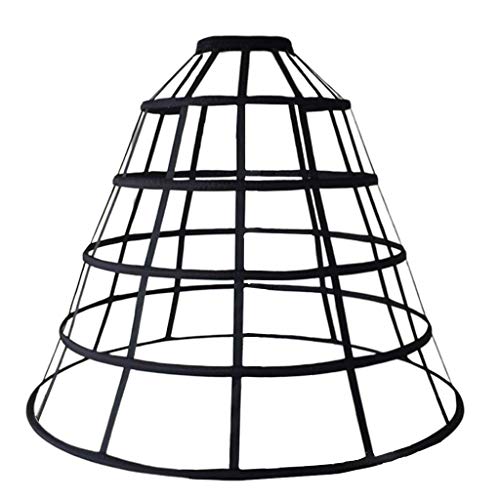 ruiruiNIE Jupons 1 Pièce Femmes Évider Cage 5-Hoop Bustle Jupon Jupe De Mariage Robe De Mariée Cosplay Pannier Crinoline Underskirt Slip Noir Cover